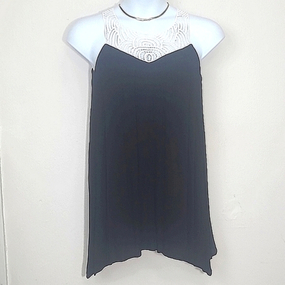 My Story Dresses & Skirts - Sundress Dress black ivory lace Babydoll flowy lined Vintage Made in USA